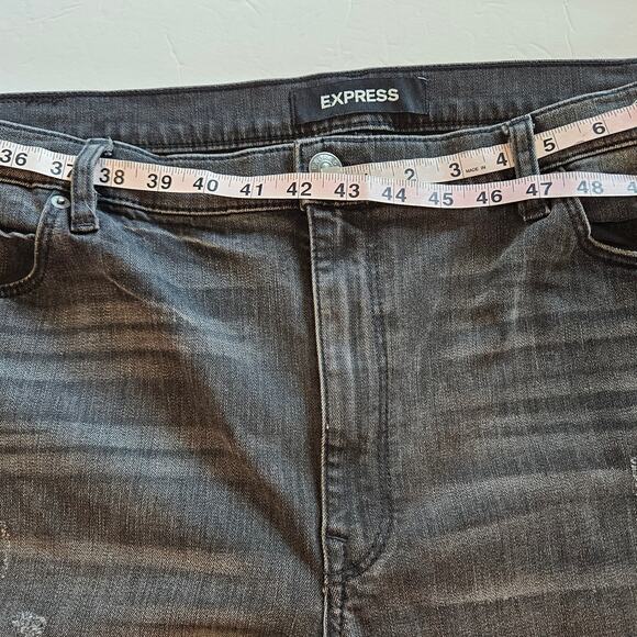 Express Black Girlfriend High Rise Jeans Distressed Plus 18 Casual Neutral Goth - Picture 14 of 14